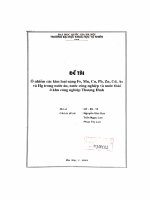 Ô nhiễm các kim loại nặng Fe, Mn, Cu, Pb, Zn,Cd, As và Hg trong nước ăn, nước công nghiệp và nước thải ở khu công nghiệp Thượng Đình
