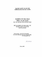 Nghiên cứu địa mạo phục vụ du lịch (lấy ví dụ vùng Phan Thiết, tỉnh Bình Thuận