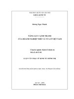 Năng lực cạnh tranh của doanh nghiệp nhỏ và vừa ở Việt Nam tóm tắt