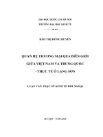 Quan hệ thương mại qua biên giới giữa Việt Nam và Trung Quốc thực tế ở Lạng Sơn