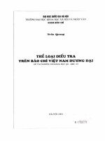 Thể loại điều tra trên báo chí Việt Nam đương đại