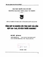 Tổng hợp và nghiên cứu tính chất của oxit hỗn hợp CuO - CeO2 có kích thước nanomet