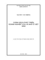 Chính sách phát triển doanh nghiệp vừa và nhỏ ở Việt Nam