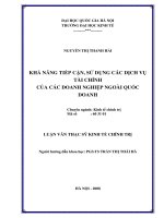 Khả năng tiếp cận, sử dụng các dịch vụ tài chính của các doanh nghiệp ngoài quốc doanh