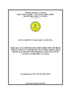 Hiệu quả của chế phẩm EM, TRICOĐHCT đối với bệnh thối củ gừng và ảnh hưởng của lượng giống, kích thước sọt tre lên sinh trưởng, năng suất củ gừng tại Mỹ An, Chợ Mới, An Giang