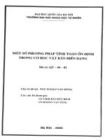 Một số phương pháp tính toán ổn định trong cơ học vật rắn biến dạng