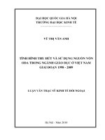 Tình hình thu hút và sử dụng nguồn vốn ODA trong ngành giáo dục ở Việt Nam giai đoạn 1998-2009