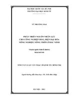 Phát triển nguồn nhân lực cho công nghiệp hóa, hiện đại hóa nông nghiệp, nông thôn ở Bắc Ninh
