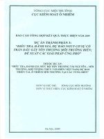 Báo cáo tổng hợp kết quả thực hiện năm 2009 Dự án Thành phần 3 Điều tra, đánh giá và dự báo sự cố tràn dầu gây tổn thương môi trường biển