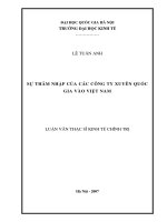 Sự thâm nhập của các Công ty xuyên quốc gia vào Việt Nam