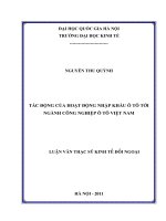 Tác động của hoạt động nhập khẩu ô tô tới ngành công nghiệp ô tô Việt Nam
