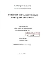 Nghiên cứu chế tạo chuyển mạch nhiệt quang và ứng dụng