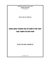 Ngân hàng thương mại cổ phần ở Việt Nam thực trạng và giải pháp