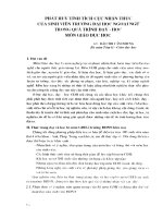 Phát huy tính tích cực nhận thức của sinh viên trường đại học ngoại ngữ trong quá trình dạy - học môn giáo dục học