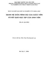 Quan hệ giữa trình độ của giáo viên và kết quả học tập của sinh viên
