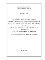 Tự do hóa dịch vụ viễn thông trong khuôn khổ GATSWTO Kinh nghiệm Hàn Quốc, Trung Quốc và gợi ý đối với Việt Nam