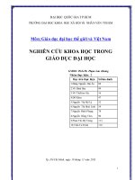 Tiểu luận Nghiên cứu khoa học trong giáo dục đại học