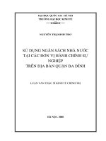 Sử dụng ngân sách nhà nước tại các đơn vị hành chính sự nghiệp trên địa bàn quận Ba Đình