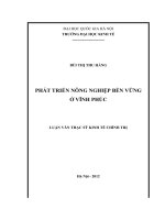 Phát triển nông nghiệp bền vững ở Vĩnh Phúctt