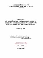 Xây dựng bản đồ đơn vị đất đai khu vực các huyện ven biển tỉnh Nam Định nhằm phục vụ đánh giá, phân hạng đất cho mục đích phát triển nông nghiệp