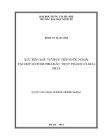 Xúc tiến đầu tư trực tiếp nước ngoài tại một số tỉnh phía Bắc thực trạng và giải pháp