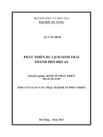 Phát triển du lịch sinh thái Thành phố Hội An