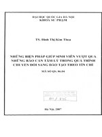 Những biện pháp giúp sinh viên vượt qua những rào cản tâm lý trong quá trình chuyển đổi sang đào tạo theo tín chỉ