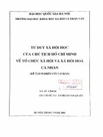Tư duy xã hội học của Chủ tịch Hồ Chí Minh về tổ chức xã hội và xã hội hoá cá nhân