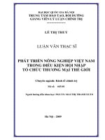 Phát triển nông nghiệp Việt Nam trong điều kiện hội nhập tổ chức thương mại thế giới