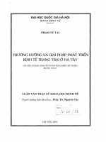 Phương hướng và giải pháp phát triển kinh tế trang trại ở Hà Tây