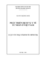 Phát triển dịch vụ y tế tư nhân ở Việt Nam
