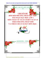 CHUYÊN ĐỀ ĐỔI MỚI PHƯƠNG PHÁP DẠY HỌC  BÀI SOẠN DẠY HỌC LỚP 1  MÔN TOÁN TỪ TUẦN 10 ĐẾN TUẦN 15 THEO PHƯƠNG PHÁP MỚI   VÀ THEO CHUẨN KTKN MÔN HỌC