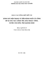Đánh giá hiện trạng và tiềm năng nuôi cá lồng bè tại khu vực Cống Yên, đảo Ngọc Vừng, huyện Vân Đồn, tỉnh Quảng Ninh.PDF