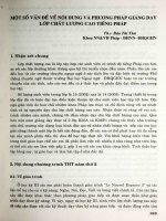 Một số vấn đề về nội dung và phương pháp giảng dạy lớp chất lượng cao Tiếng Pháp