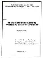 Mối quan hệ giữa tôn giáo và chính trị dưới góc độ của triết học duy vật về lịch sử