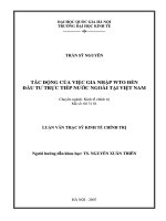 Tác động của việc gia nhập WTO đến đầu tư trực tiếp nước ngoài tại Việt Nam
