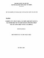Nghiên cứu tối ưu hóa các điều kiện để tách và xác định một số vitamin B bằng phương pháp sắc ký lỏng hiệu năng cao (HPLC