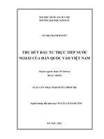 Thu hút đầu tư trực tiếp nước ngoài của Hàn Quốc vào Việt Nam