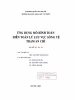 Ứng dụng mô hình toán diễn toán lũ lưu sông Vệ trạm An Chỉ