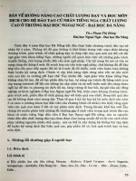 Bàn về việc nâng cao chất lượng giảng dạy và học môn dịch cho hệ đào tạo cử nhân tiếng Nga chất lượng cao ở trường Đại học Ngoại ngữ-Đại học Đà Nẵng