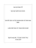 Chuyển dịch cơ cấu ngành kinh tế tỉnh Ninh Bình