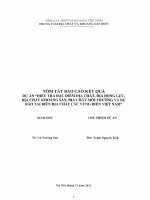Tóm tắt báo cáo kết quả Dự án  Điều tra đặc điểm địa chất, địa động lực, địa chất khoáng sản, địa chất môi trường và dự báo tai biến địa chất các vùng biển Việt Nam