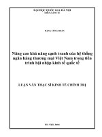 Nâng cao khả năng cạnh tranh của hệ thống ngân hàng thương mại Việt Nam trong tiến trình hội nhập kinh tế quốc tế