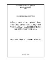 Nâng cao chất lượng tăng trưởng kinh tế của một số nước ASEAN và bài học kinh nghiệm cho Việt Nam  tóm tắt.PDF