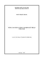 Nâng cao chất lượng lao động kỹ thuật ở Hà Nam