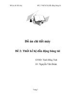 Đồ án chi tiết máy - Đề 2 Thiết kế hệ dẫn động băng tải