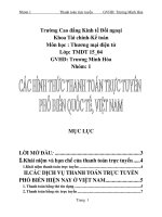 caác hình thức thanh toán trực tuyến phổ biến quốc tế việt nam