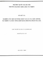 Nghiên cứu một số tính chất vật lý của mẫu Spinel tự nhiên và mẫu tổng hợp bằng phương pháp SOL-GEL