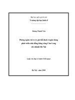 Phòng ngừa rủi ro tỷ giá hối đoái ở Ngân hàng Phát triển nhà Đồng bằng sông Cửu Long chi nhánh Hà Nội