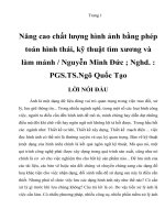 Nâng cao chất lượng hình ảnh bằng phép toán hình thái, kỹ thuật tìm xương và làm mảnh